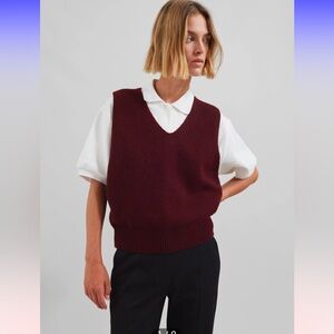 The Frankie Shop pavia knit vest size xs/s in burgundy / maroon